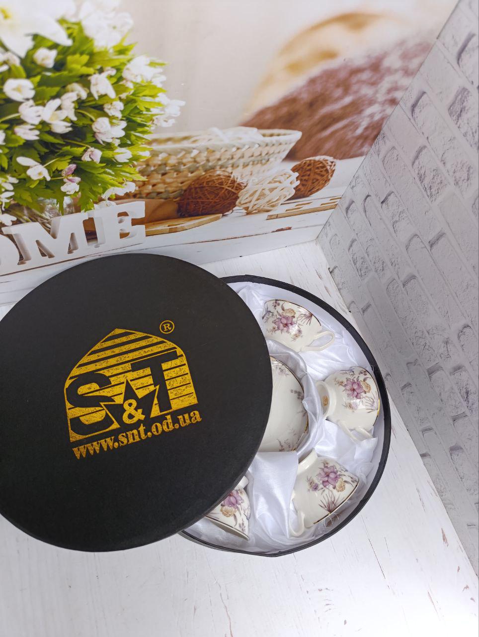 Кофейный сервиз SNT Саргаз фарфор 80 мл 12 предметов 6 персон (1451-00) - фото 4