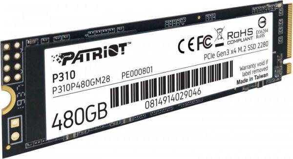 SSD-накопичувач Patriot P310 480GB M.2 2280 PCIe NVMe 4.0 x4 TLC (P310P480GM28) - фото 3 SSD-накопичувач Patriot P310 480GB M.2 2280 PCIe NVMe 4.0 x4 TLC (P310P480GM28) - фото 3