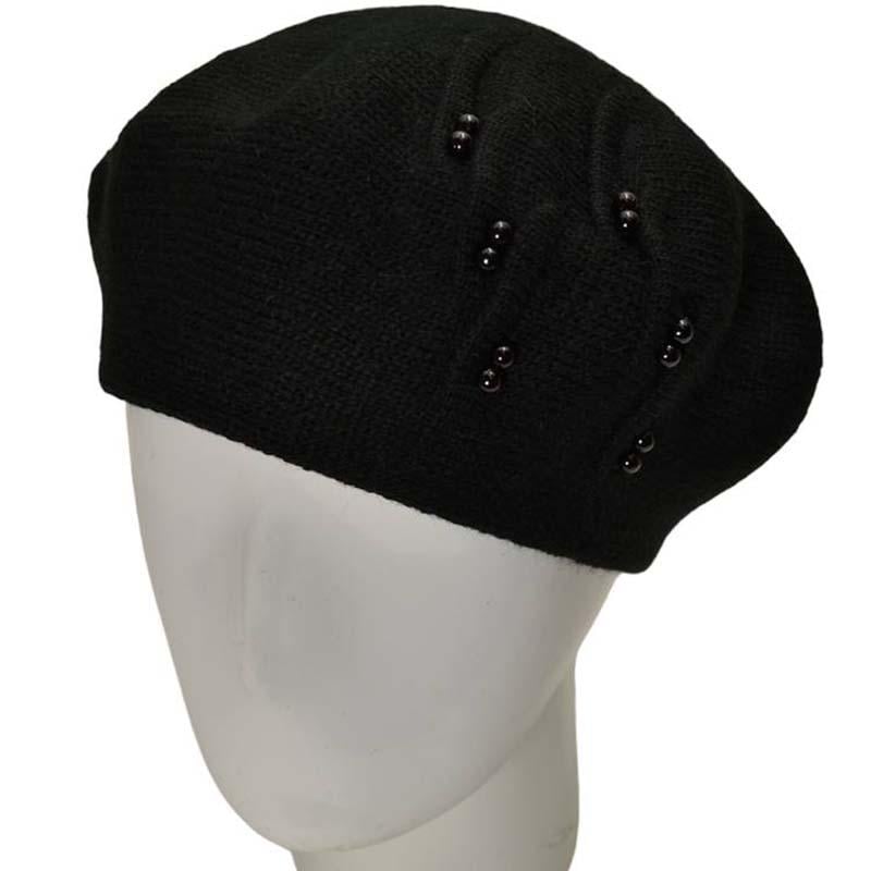 Берет женский Lirus Рябина двойной шерстяной Черный (111434)