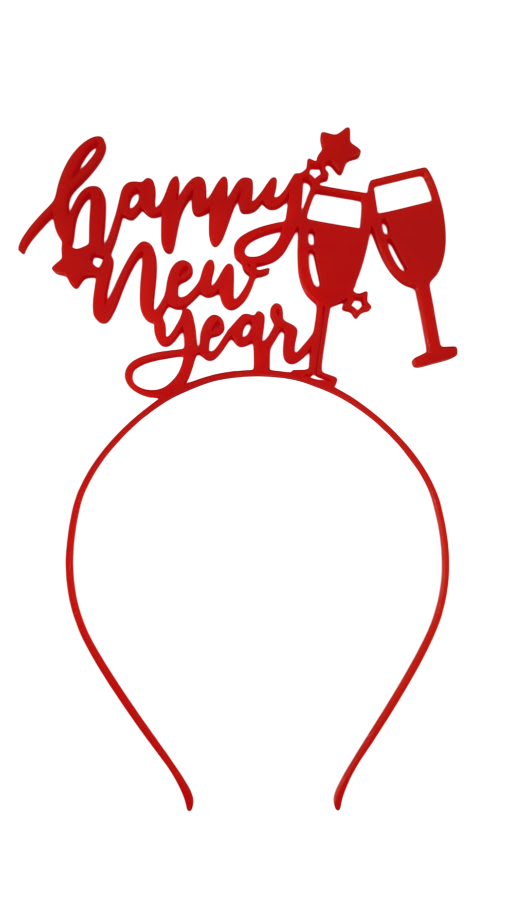 Обруч Happy New Year Красный (613)