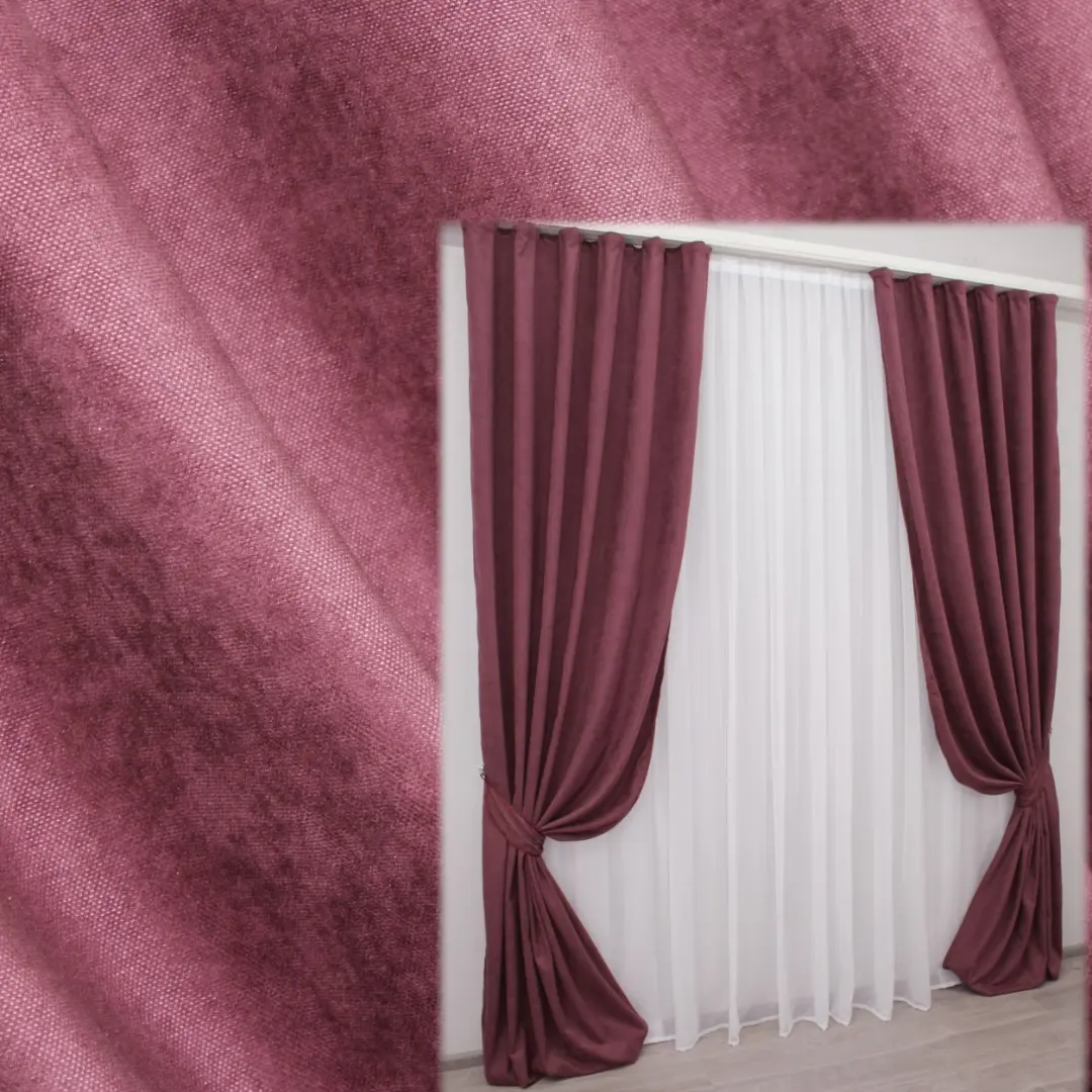 Комплект штор SPARTA микровелюр 1,5х2,7 м 2 шт. Бордовый - фото 8 Комплект штор SPARTA микровелюр 1,5х2,7 м 2 шт. Бордовый - фото 8