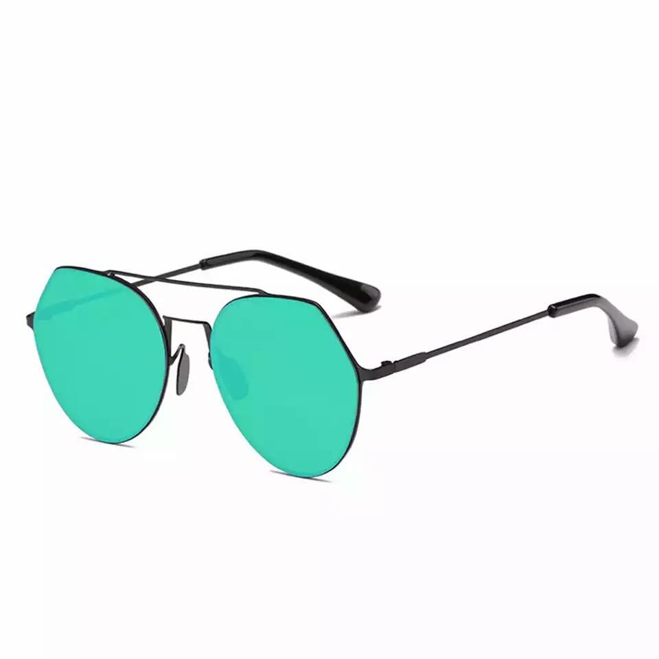 Солнцезащитные очки авиаторы капли унисекс в тонкой оправе Зеленый