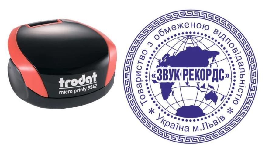 Печать ТОВ на карманном оснащении Trodat Micro Printy 9342 d 42 мм Красный (ООО7/9342/R)