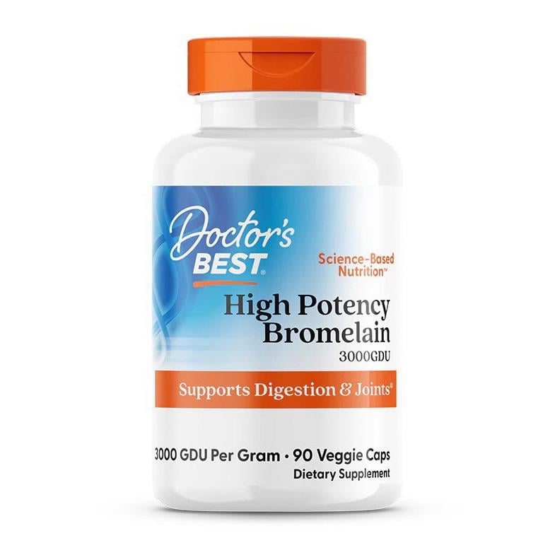 Бромелайн Doctor Best High Potency Bromelain 500 мг 3000 GDU/ч 90 вер. капс.