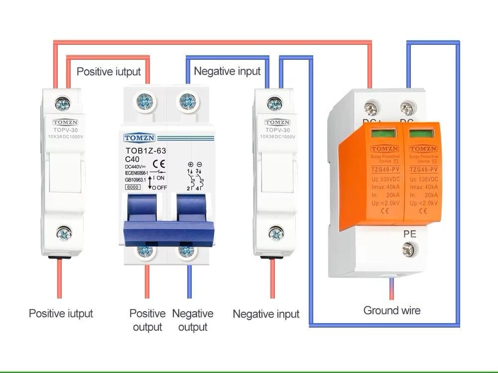 Вимикач постійного струму TOMZN 32 А двополюсний до 440V автоматичний для сонячних панелей/акумуляторів DC MCB TOB1Z-63 2P Icu=6kA (103154569) - фото 6 Вимикач постійного струму TOMZN 32 А двополюсний до 440V автоматичний для сонячних панелей/акумуляторів DC MCB TOB1Z-63 2P Icu=6kA (103154569) - фото 6