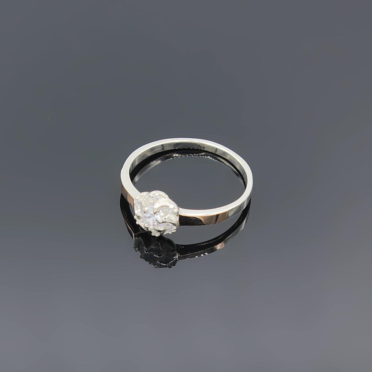 Серебряное кольцо Diva Гламур с золотыми вставками (001к)