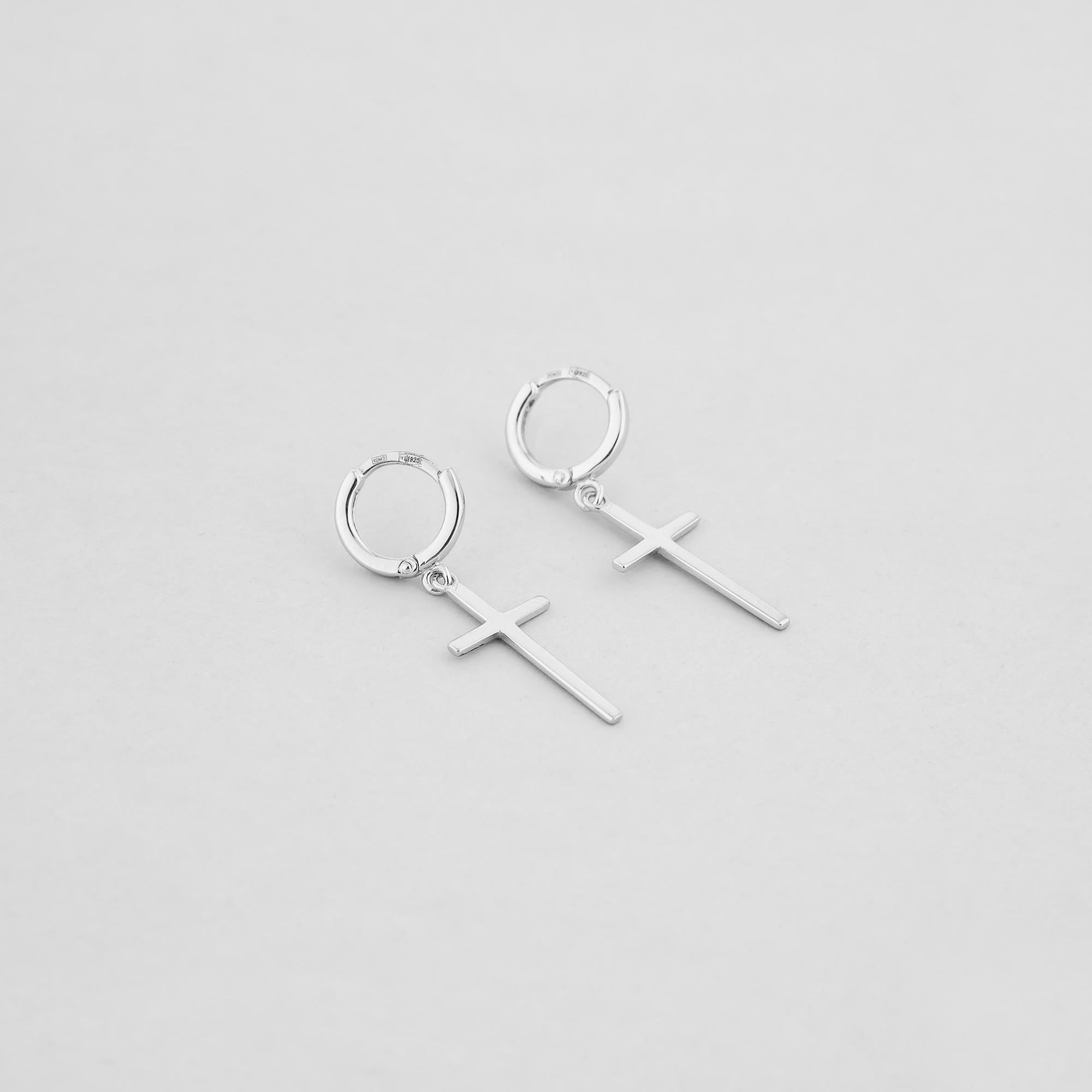 Серебряные серьги Minimal Крестики (12920)