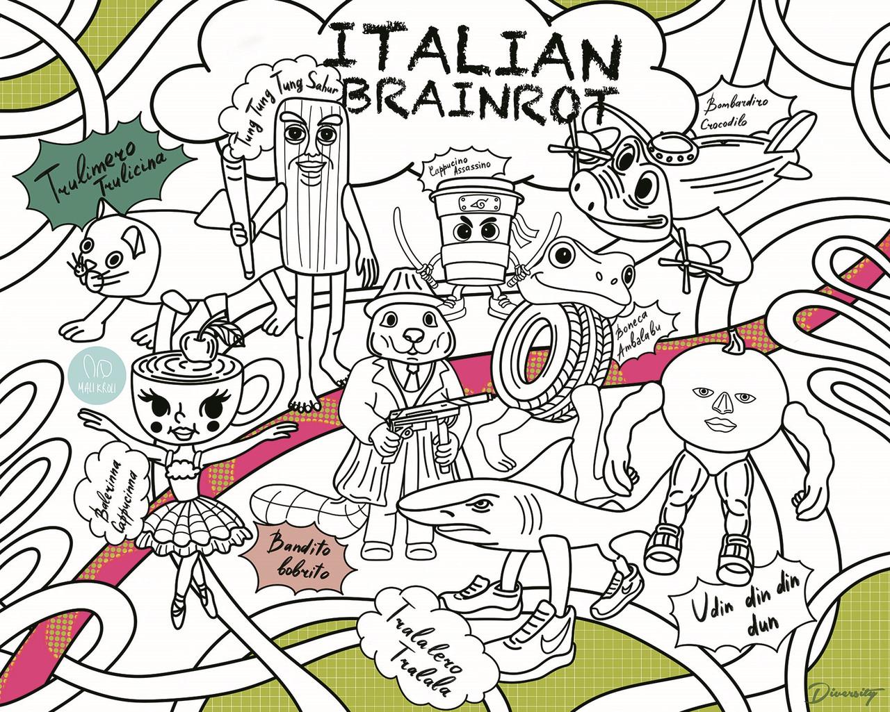 Раскраска Итальянские Мемы с фломастерами (00000001677)