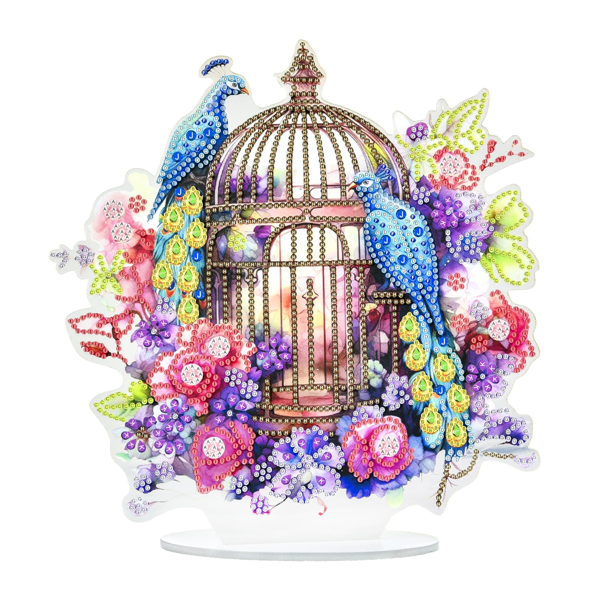 Бриллиантовая мозаика по номерам Стратег Золотая клетка на подставке 25х25 см Разноцветный (150-98-YKLZ15227)