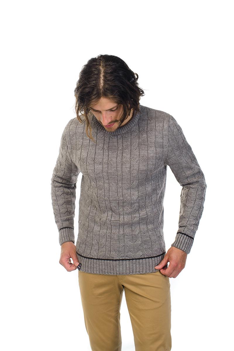 Джемпер з узором і контрастними полосами SVTR р. 52 Капучіно (166) - фото 3 Джемпер з узором і контрастними полосами SVTR р. 52 Капучіно (166) - фото 3