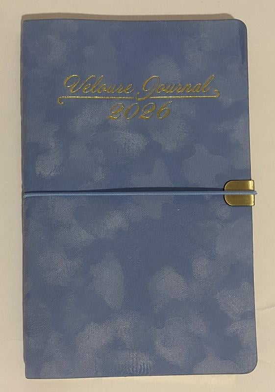 Еженедельник датированный на 2026 р. VELOUR A5 искусственная кожа Голубой (BM.2710-14)