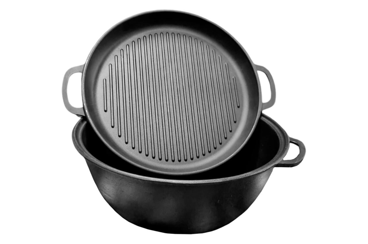 Котел чугунный My-dishes 400 мм 18 л татарский с крышкой-сковородой (V18CPGr)