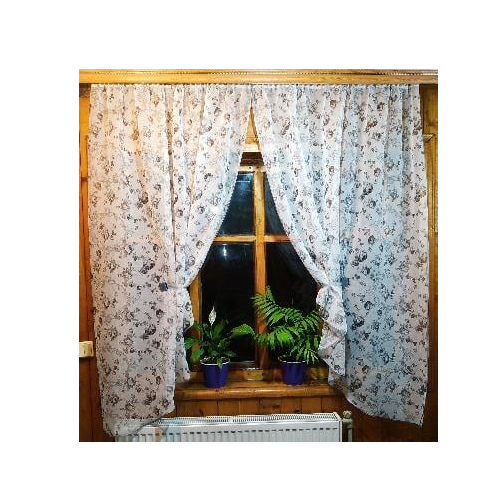 Тюль короткая Летиция прованс с розрезом Серый (1115877872)