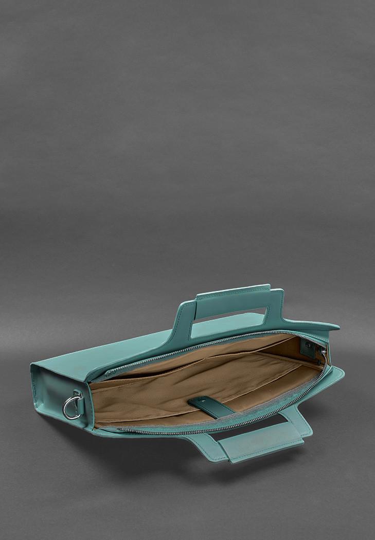 Женская сумка кожаная для ноутбука и документов Бирюзовый (A-027946) - фото 5 Женская сумка кожаная для ноутбука и документов Бирюзовый (A-027946) - фото 5