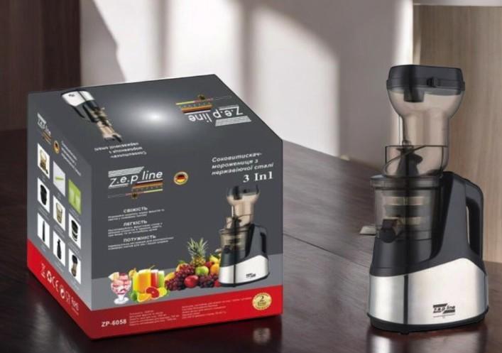 Соковыжималка шнековая Zepline ZP-6058 3000 Вт с мороженицей с чашей 0,3 л - фото 5