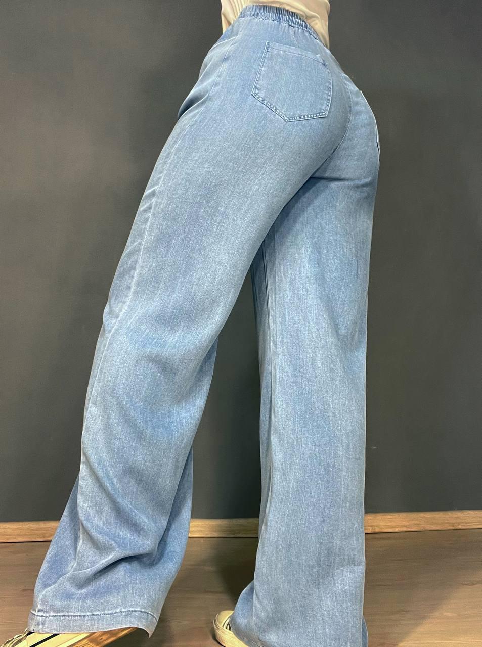 Джинсы женские Immet 5606-2 палаццо талия на резинке тенсель р. 33 Голубой (26675071) - фото 7 Джинсы женские Immet 5606-2 палаццо талия на резинке тенсель р. 33 Голубой (26675071) - фото 7