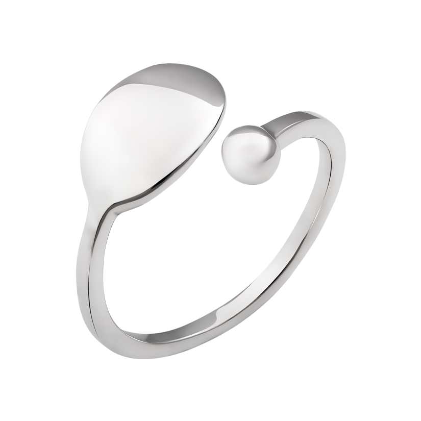 Каблучка срібна з мінімалістичним дизайном у формі овалу р. 18