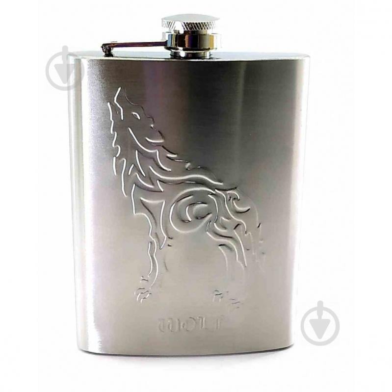 Фляга из нержавеющей стали Волк 230 мл Серебристая (DN32839)