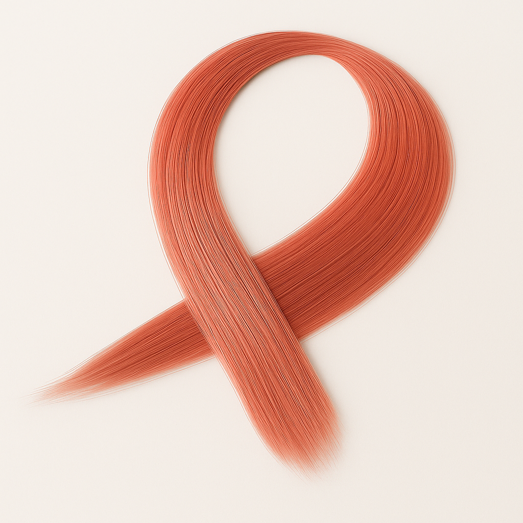 Пасмо прямого термостійкого волосся на шпильці 60 см Кораловий (K0866-7)