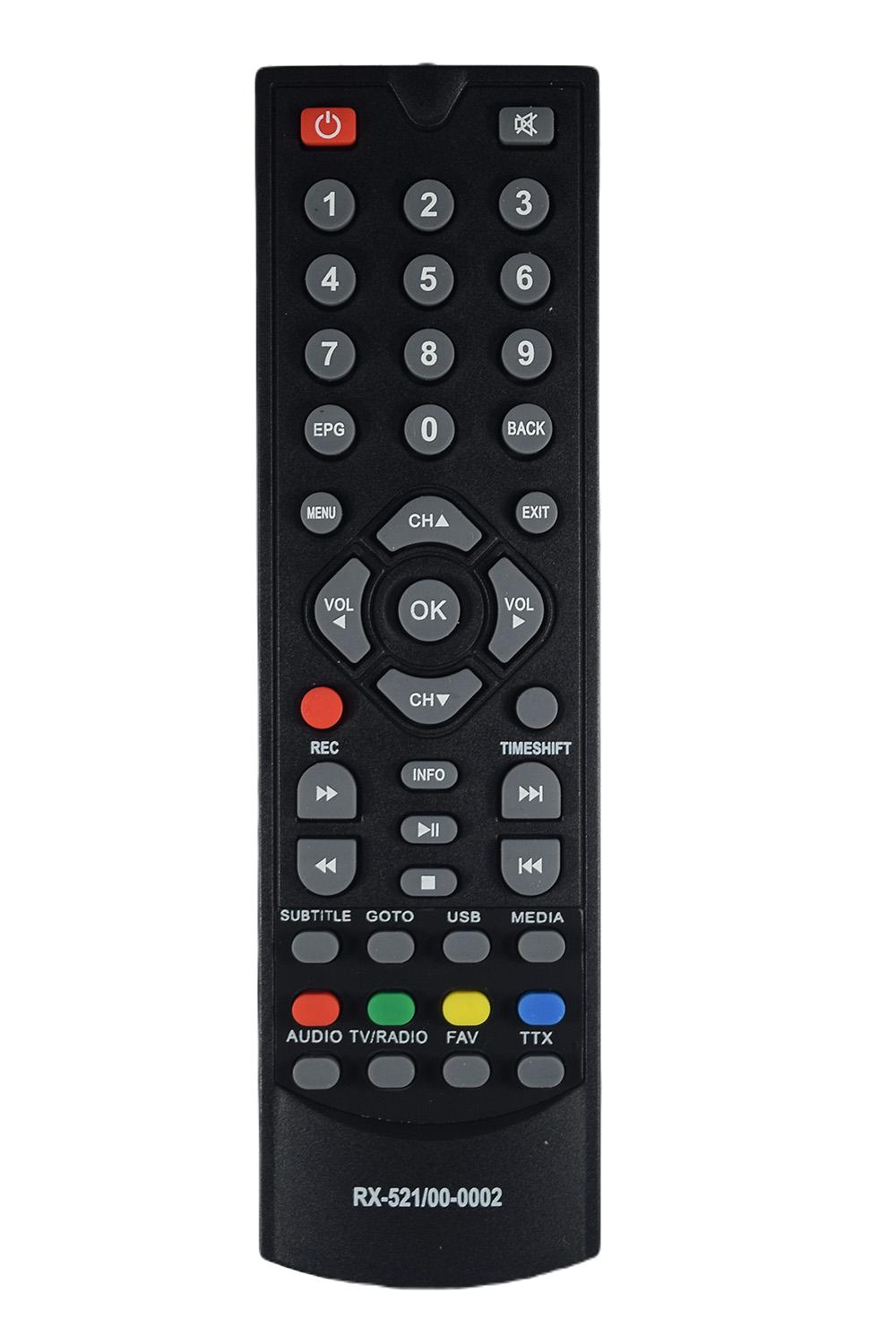 Пульт для DVB-T2 тюнера Rexant RX-521 (308)