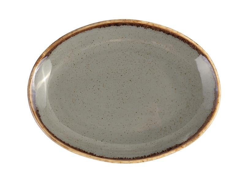 Тарелка фарфоровая мелкая овальная Porland 310 мм (112131/DG)