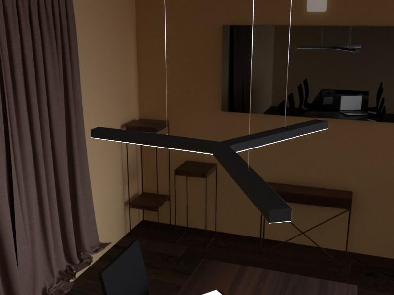 Подвесной светильник светодиодный LEDUA Y черный корпус 220V 95W 5400 Lm 4000К 600х600х600 мм (25344270) - фото 3 Подвесной светильник светодиодный LEDUA Y черный корпус 220V 95W 5400 Lm 4000К 600х600х600 мм (25344270) - фото 3