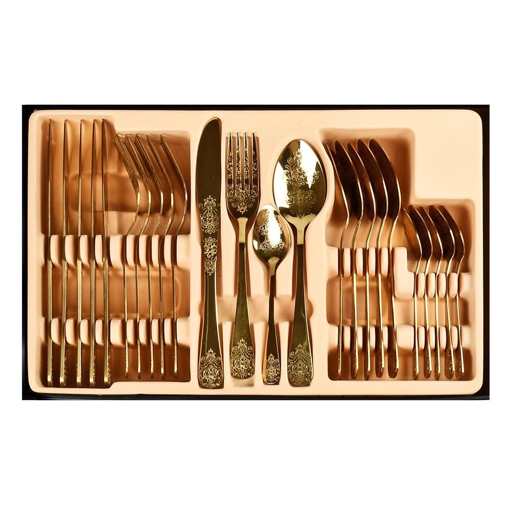 Набір столових приборів Hindi із нержавіючої сталі в подарунковій коробці 24 пр. (30870)