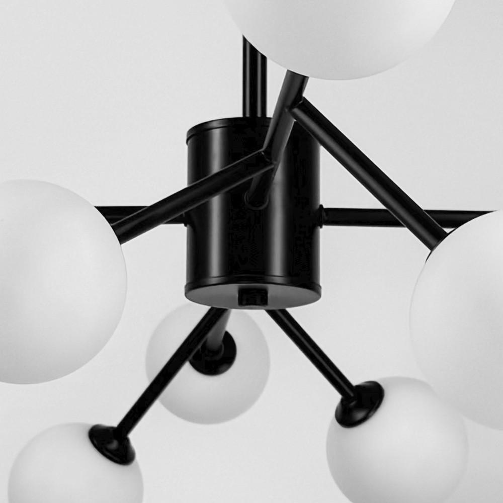 Люстра потолочная на 12 белых плафонов Ø 100 см Черный (AOC 19/12 BK G9) - фото 4