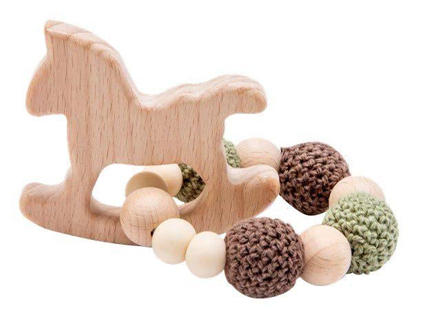 Грызунок-прорезыватель деревянный №8 Лошадка (111263)