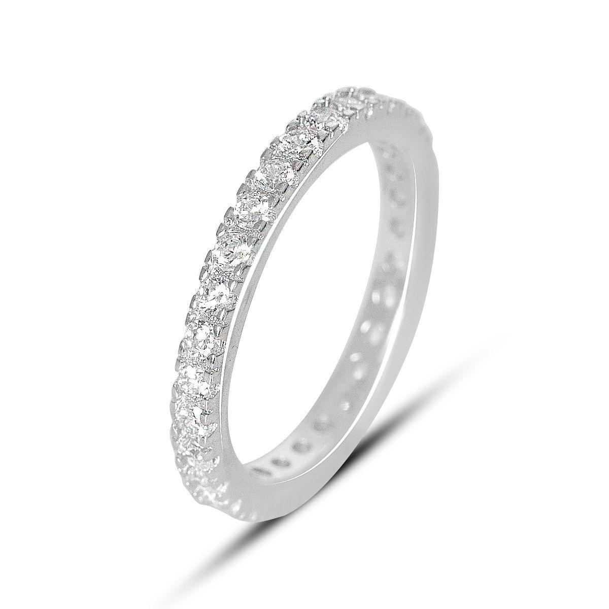 Кольцо серебряное Tiva с фианитами 2,21 г р. 19 (2160571)