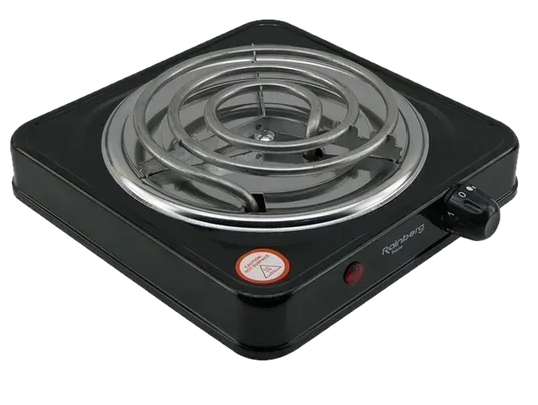 Настольная плита Rainberg RB-555 спиральная на 1 конфорку 1200 Вт Черный (2735370534)