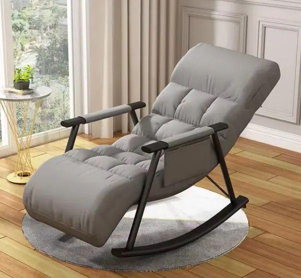 Кресло-качели Y-03 с регулируемой подставкой для ног и каркасом из фанеры Серый