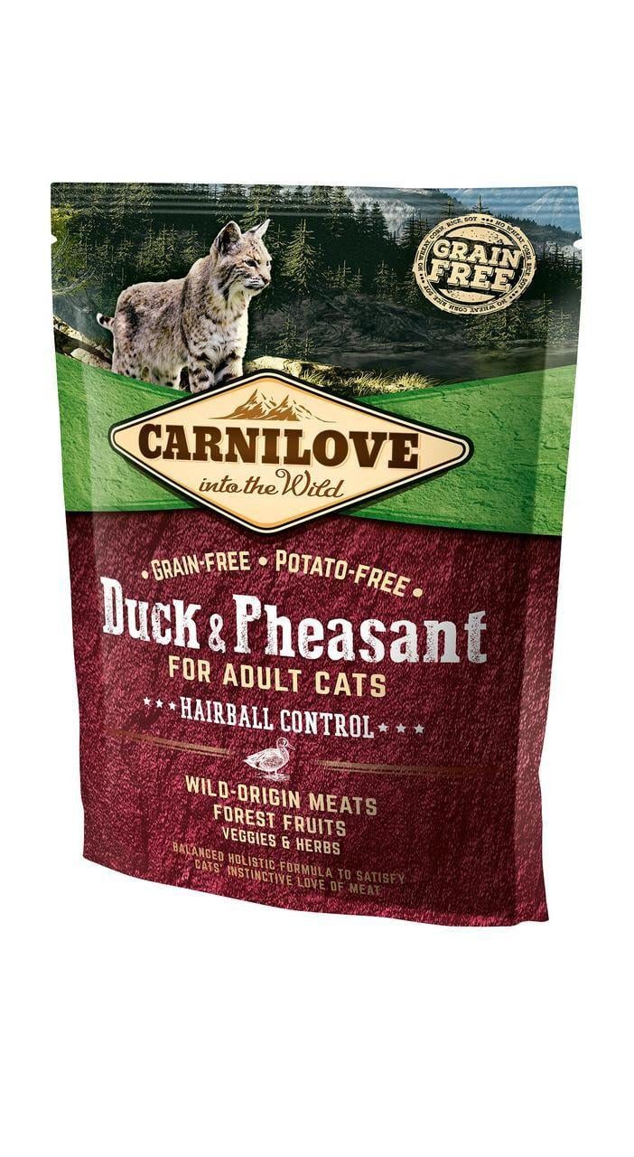 Корм сухий Carnilove Cat Duck & Pheasant Hairball Control 0,4 кг - фото 1 Корм сухий Carnilove Cat Duck & Pheasant Hairball Control 0,4 кг - фото 1