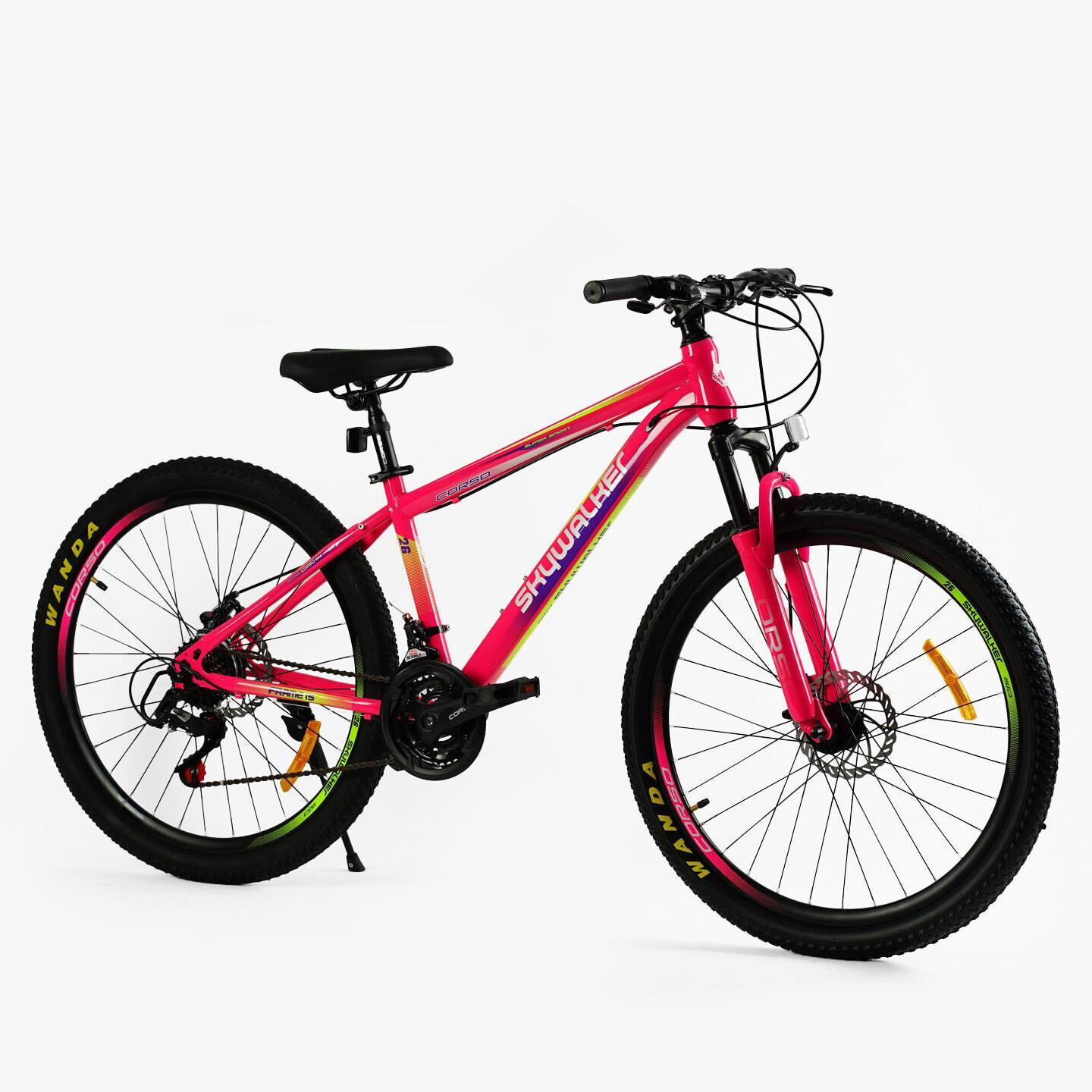 Велосипед гірський Corso Skywalker 26"/15" Рожевий (436521492) - фото 2 Велосипед гірський Corso Skywalker 26"/15" Рожевий (436521492) - фото 2