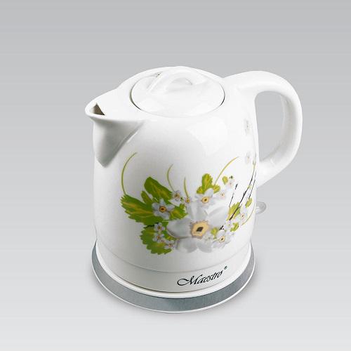 Электрический чайник керамический Maestro 1,7 л 2200 Вт White Flowers (21-53-59839-02)