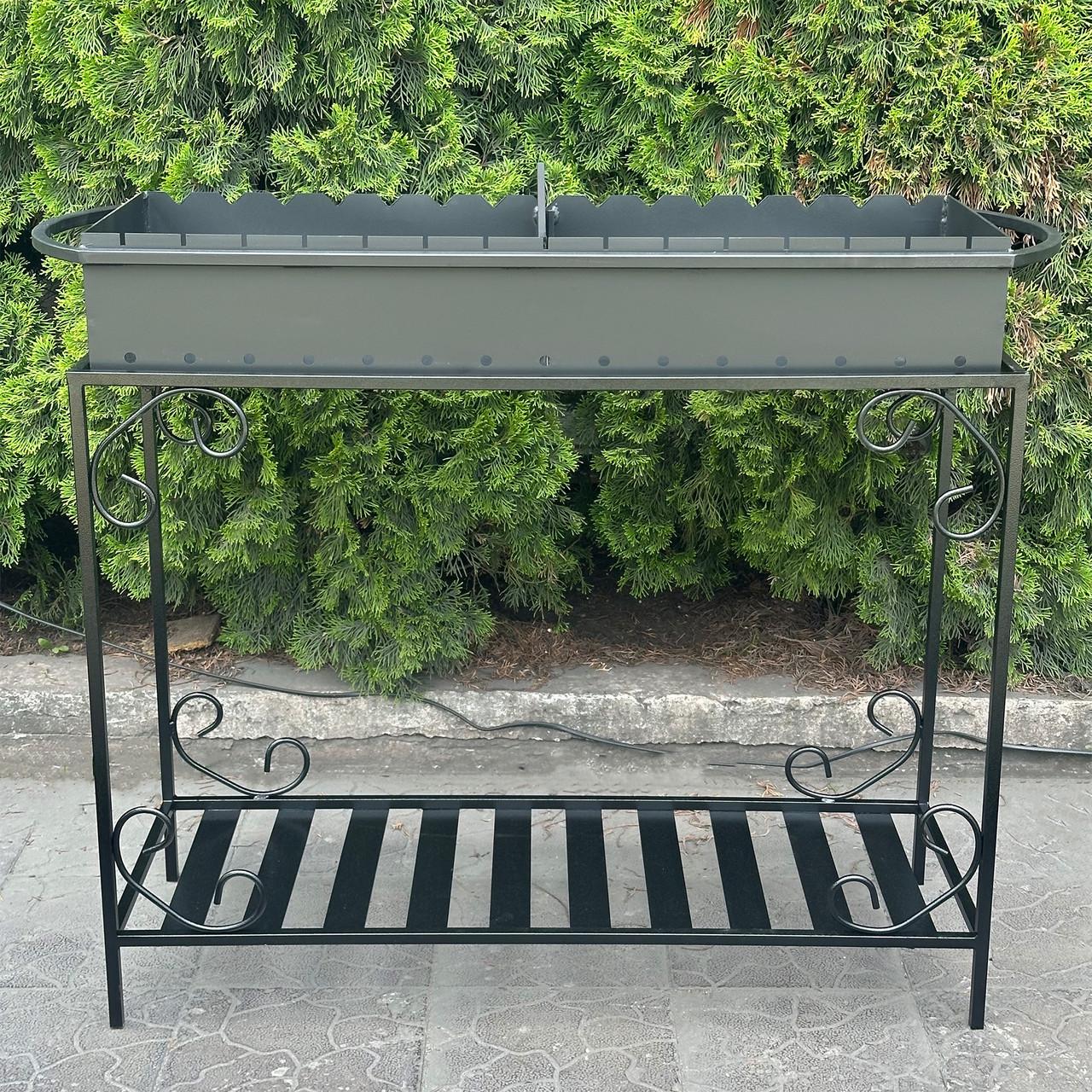 Мангал Metalzavod Гефест на 15 шампурів 3 мм на дровниці 116х39,5х94,5 см (MD15-3)