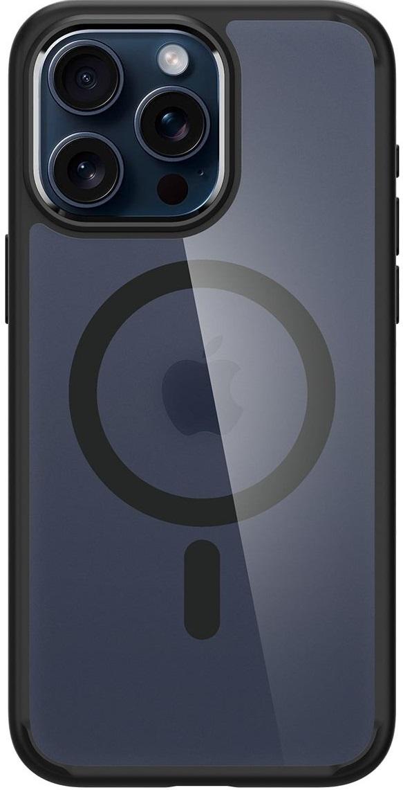 Чехол накладка для телефона Spigen Ultra Hybrid MagFit для Apple iPhone 15 Pro Max Прозрачный с черным (ACS06581)