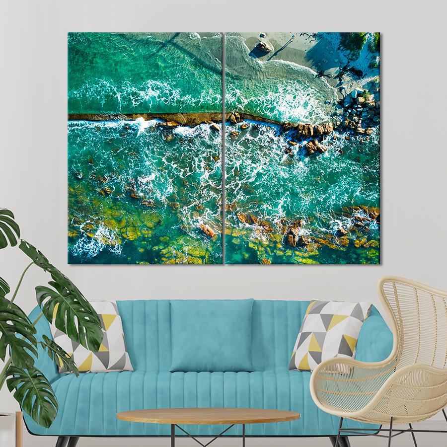 Картина природа Вид сверху на морской берег 71x51 см (A1153-2)