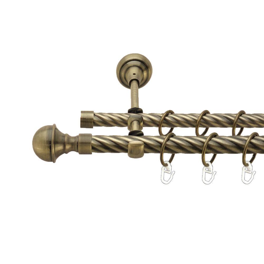 Карниз Orvit Бостон дворядний скручений 19/16 мм 160 см Антик (00-00017429)