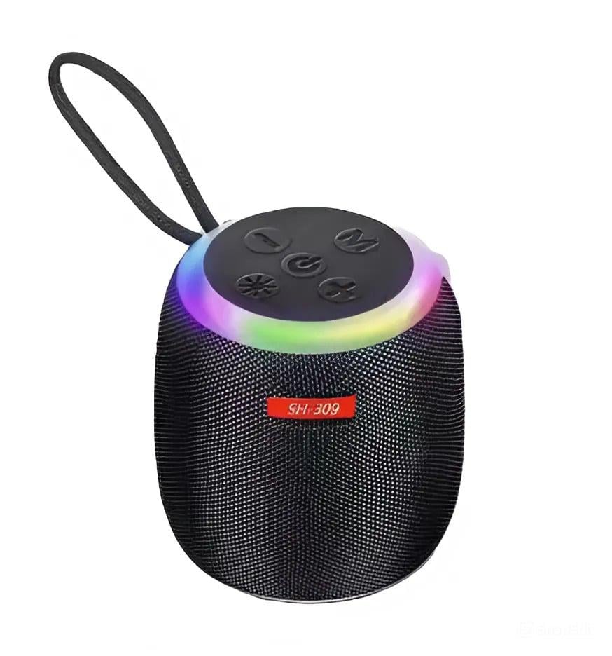 Портативная колонка SH-309 с басом подсветкой подсветкой защитой IPX5 Black (0ee57b98)