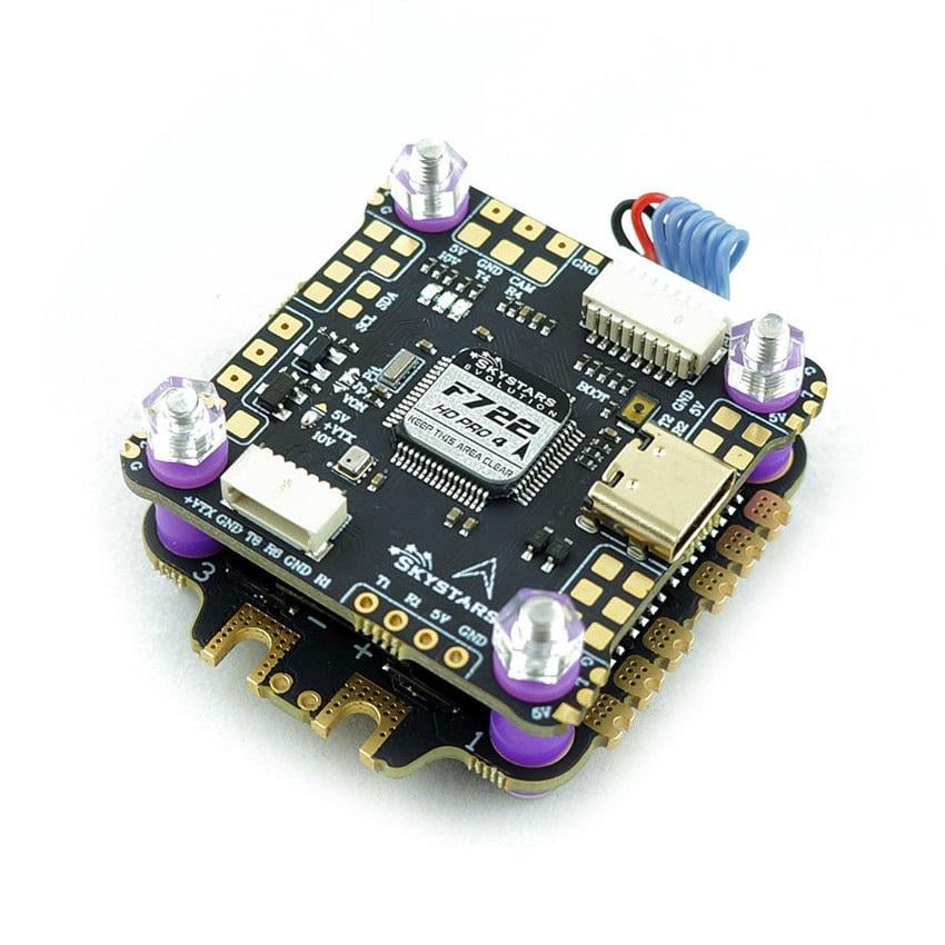 Стек полетный контроллер+регулятор моторов Skystars F722 HD Pro4 3-6S 30X30 + 60A ESC KO60 Blheli_32 для FPV дронов (00-00026736)