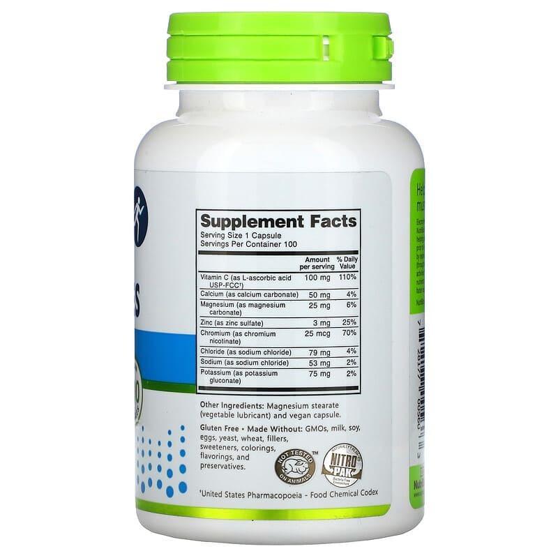 Электролиты незаменимые NutriBiotic Essential Electrolytes 100 капс. - фото 2