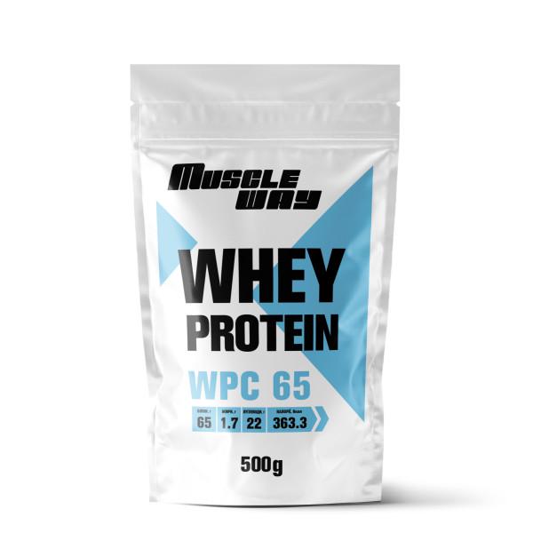 Протеин сывороточный MuscleWay 65% концентрат на 11 порций 500 г Безвкусицы (21-125-ksb65-mw-rs500)