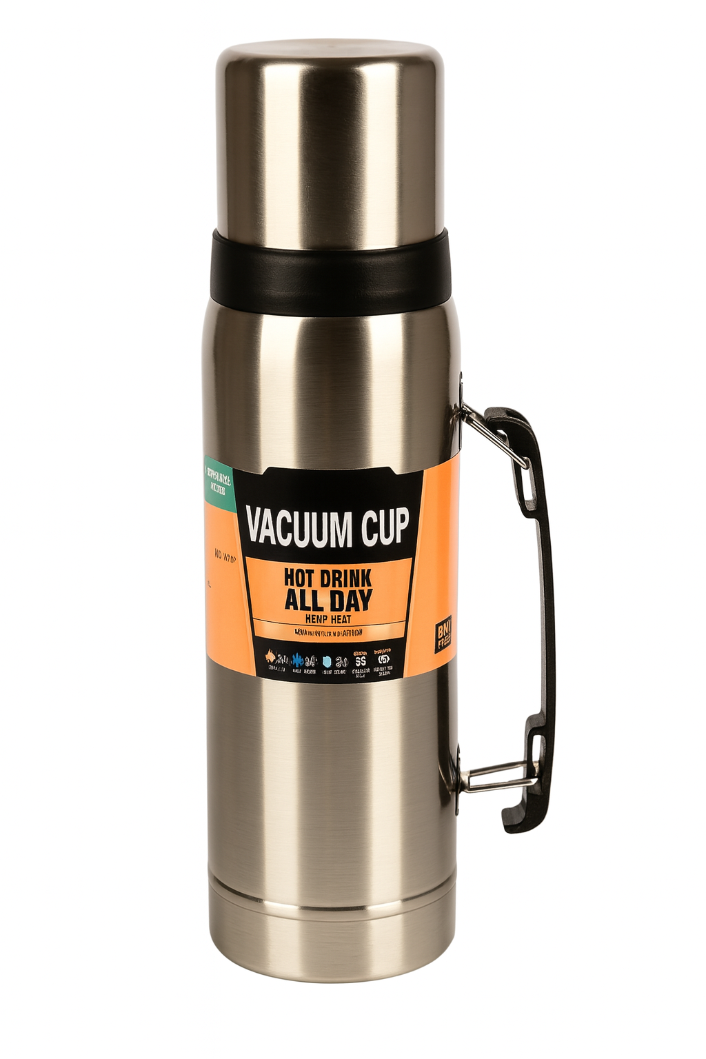 Термос производный Stenson Army и чашкой 1200 мл Металлический (28494270)