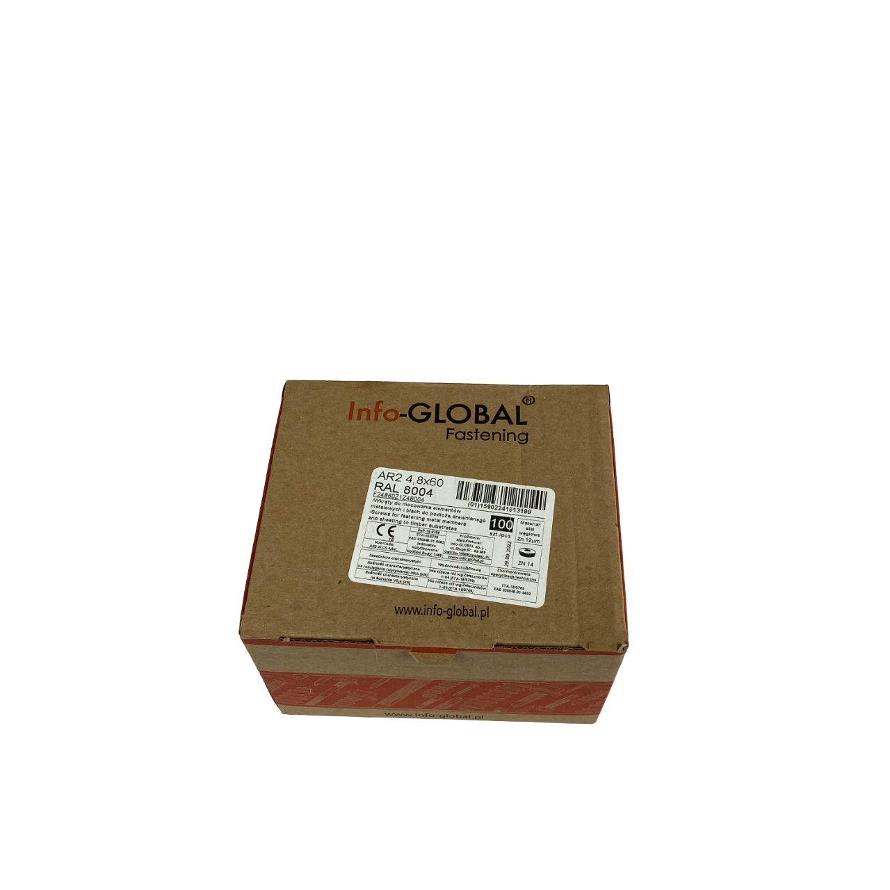 Саморез кровельный Info-Global по дереву с шайбой EPDM 4,8х60 мм (RAL 8004) Саморез кровельный Info-Global по дереву с шайбой EPDM 4,8х60 мм (RAL 8004)