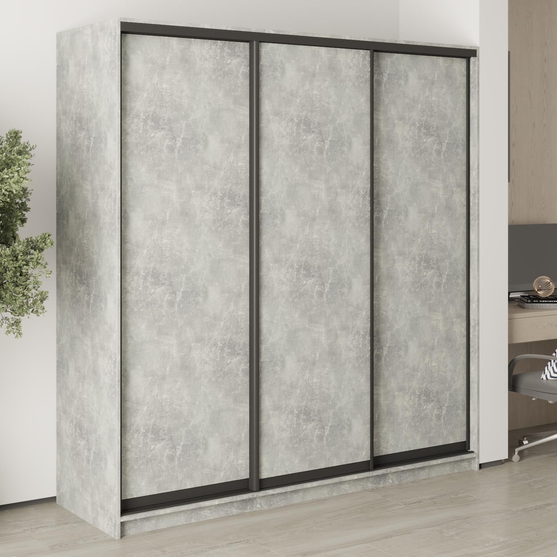 Шкаф-купе трехдверный MebelStar Комбо BG 3 ДСП 200x45x210 см Бетон (MBS-8950) Шкаф-купе трехдверный MebelStar Комбо BG 3 ДСП 200x45x210 см Бетон (MBS-8950)