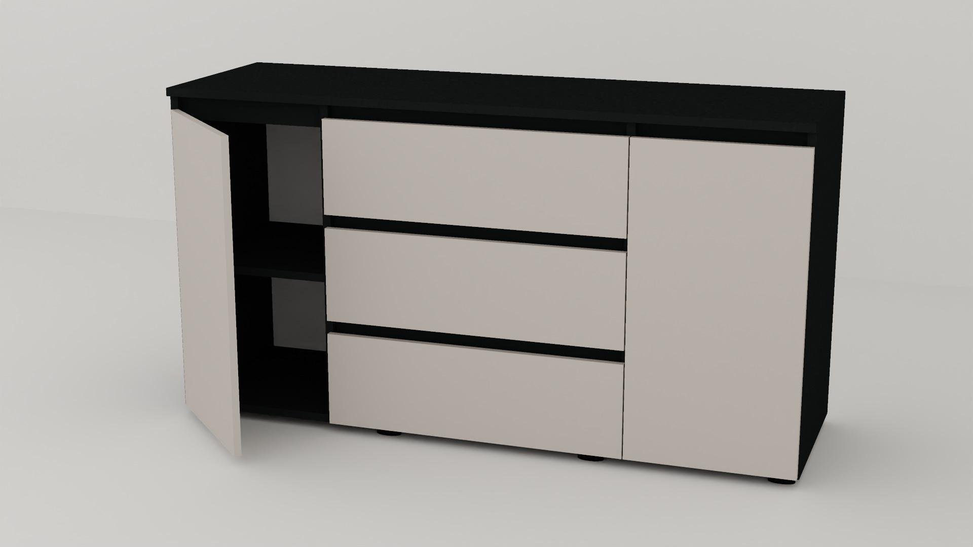 Комод Алекса СН-131/55 140х55х75 см Кашемир/Антрацит