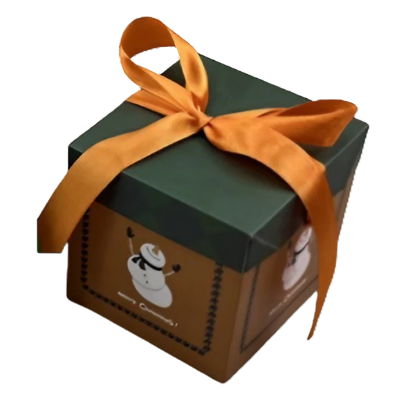 Коробка новогодняя картонная Stenson Merry Christmas WW02721 10х10 см (586163)