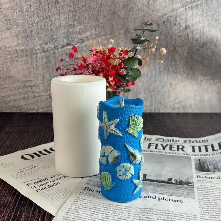 Форма для свечей Цилиндр с ракушками (1086)