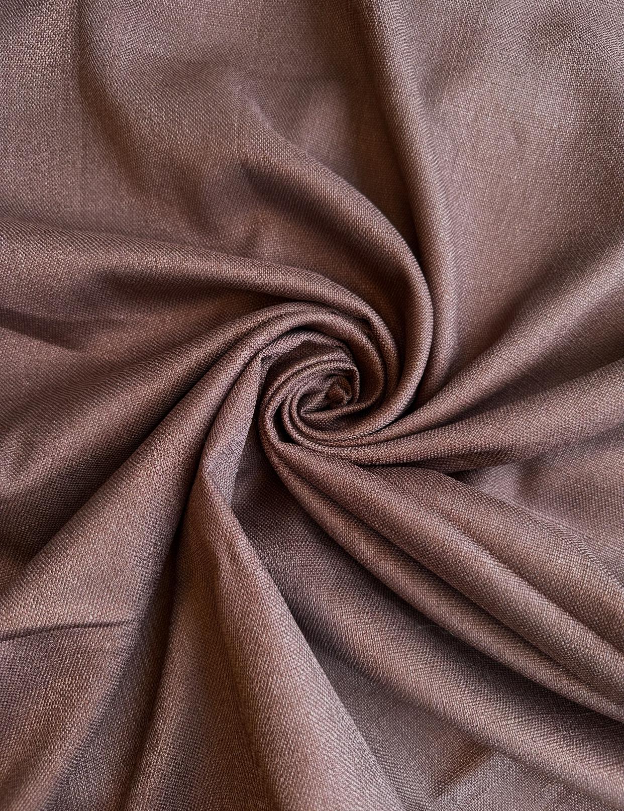 Штора однотонная льняная двусторонняя Olimpos на тесьме 6 см 250х270 см Темно-коричневый с вишней (12098791)